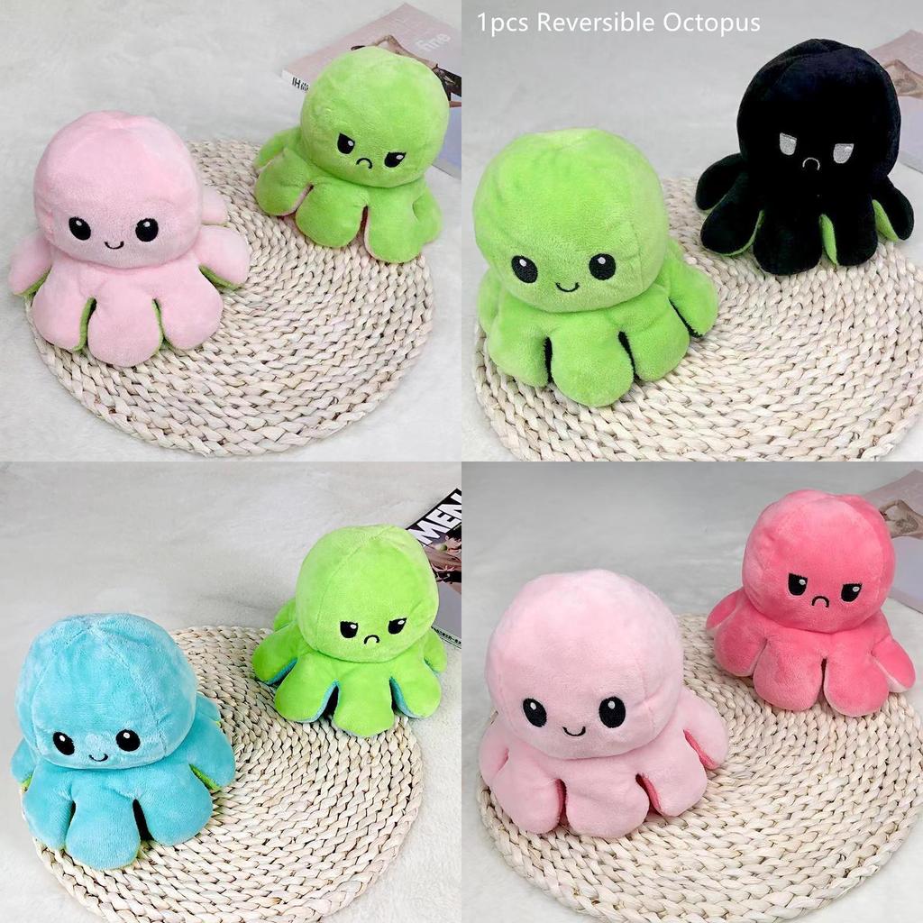 Adorable Double-sided Flip Reversible Octopus Plush Toy For Kids Soft And Cuddly Marine Life Stuffed Animal