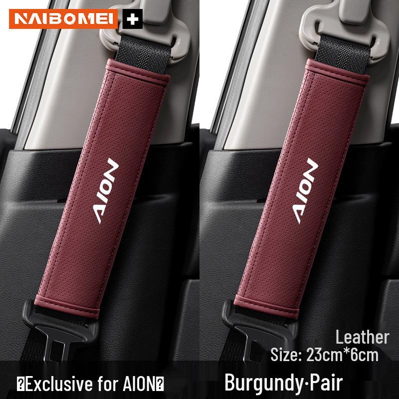 Aion Alons/Y/LX/NV Trumpchi GE3 Leather Car Seat Belt Shoulder Pad - Protective Cover for Interior