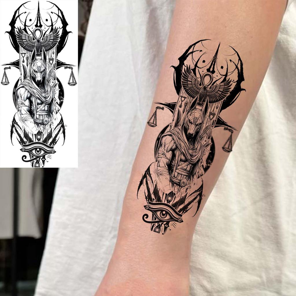1 Sheet Scary Skull Grim Reaper Temporary Tattoos For Men Women Hand Arm Forearm, Realistic Fake Tattoo Sticker Halloween Tatoos