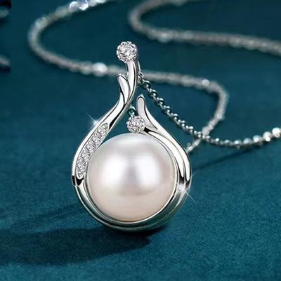 Water Drop Necklace Femininity Versatile Collarbone Chain Niche Design Imitation Pearl Pendant Jewelry