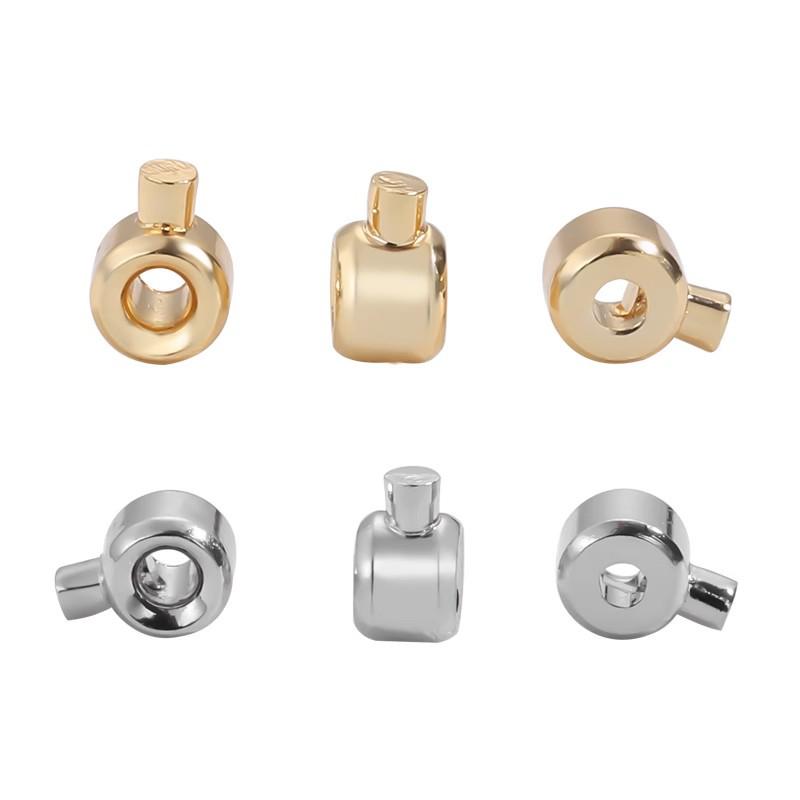 14K Gold Positionierverschluss Schließe Clip für DIY Perlenkette - Farbbeständige Perlenendkappe