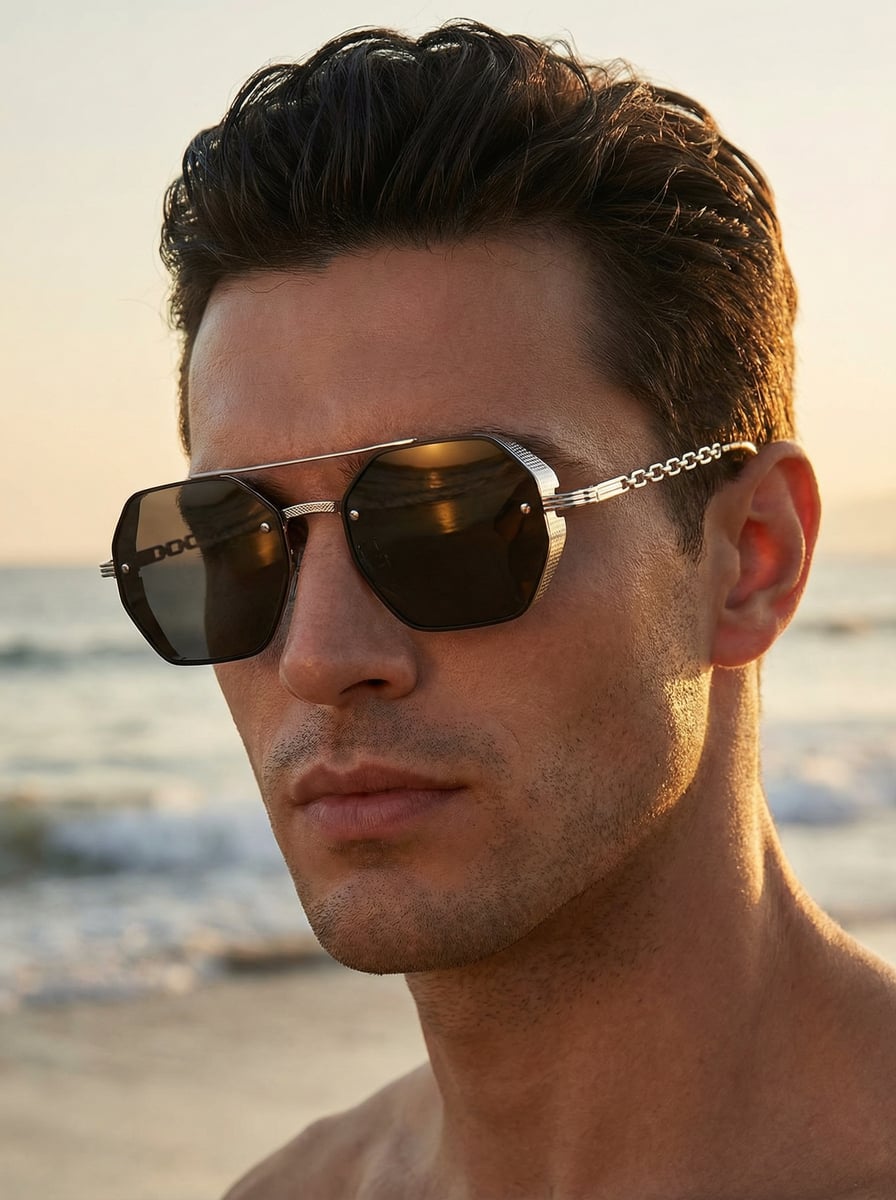 

Use versatile polygon double-bridge stylishly designed retro fashion glasses, suitable for parties, school, shopping, daily leis чёрный