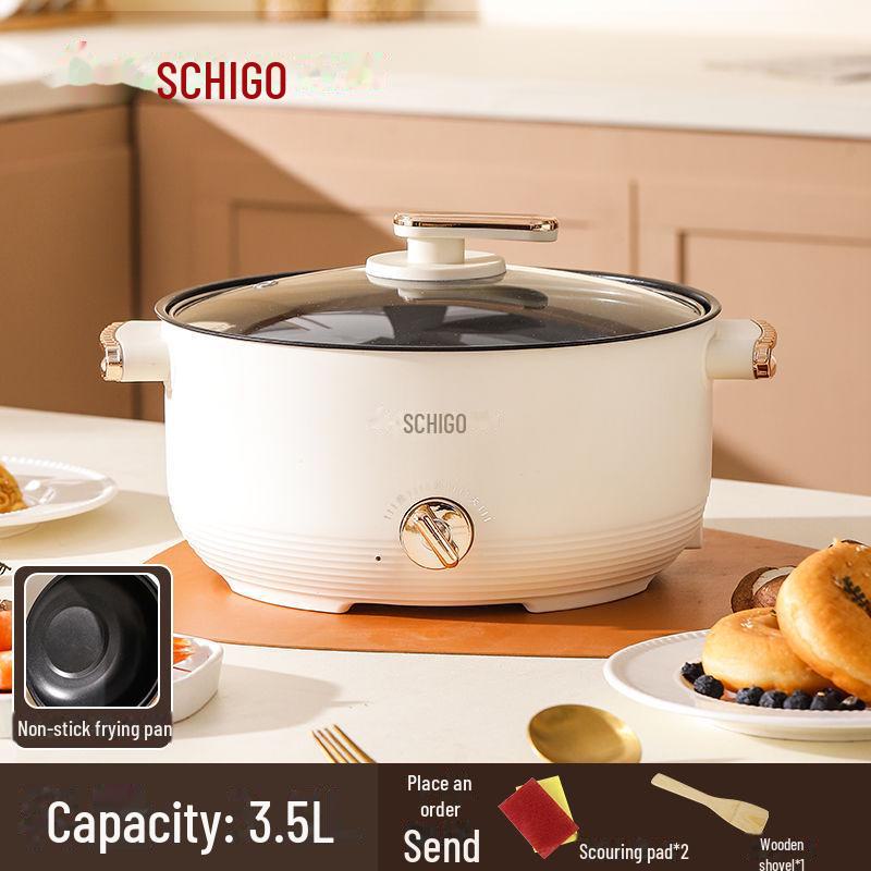 

Электрическая многофункциональная плита с антипригарным покрытием Chigo: Горшки для жарки, сковороды и принадлежности для приготовления лапши для общежития и дома 1.5m upgraded power cord