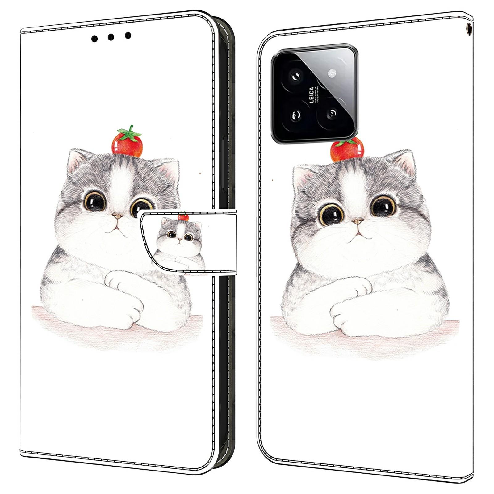 

Для Xiaomi 14T Pro Чохол з друком візерунка Протиударний Шкіряний Відкидний Гаманець Чохол для Телефону Cute Cat