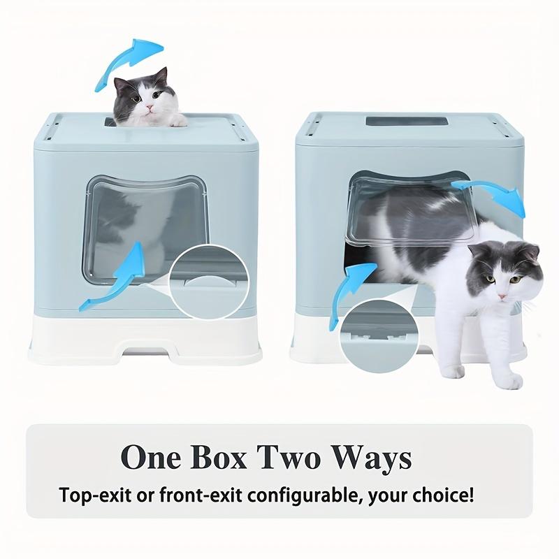 Fully Enclosed Cat Litter Box - Splash Proof Drawer Design with Odor Control, Foldable Cat Toilet for Easy Cleaning, pet items