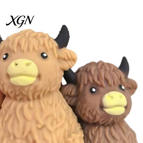 Kids Stress Reliever Highland Cow Relief Toy Slow Rising Cattle Squeeze Squeezable Animal Ball Lovers Gift Sensory
