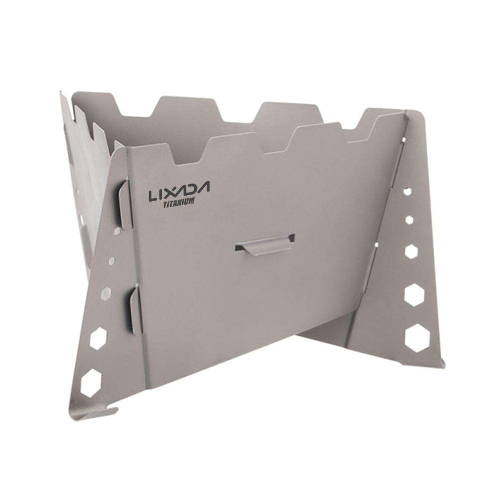 Lixada Folding Titanium Solidified Alcohol Stove for Outdoor Camping Hiking Backpacking