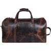 Leather Castle Genuine Vintage Buffalo Hide Leather Men’s Duffel Bag Sports Gym, Travel, Carry-on Air-cabin Luggage Handbag, Dark Brown