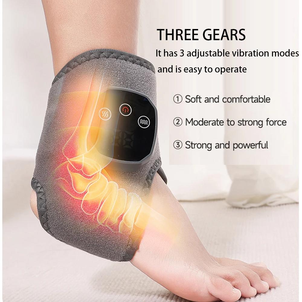 Electric Heat And Vibration Ankle Wrist Massager Hot Compress Therapy Ankle Massage Heated Wrap Support Brace Foot Protector