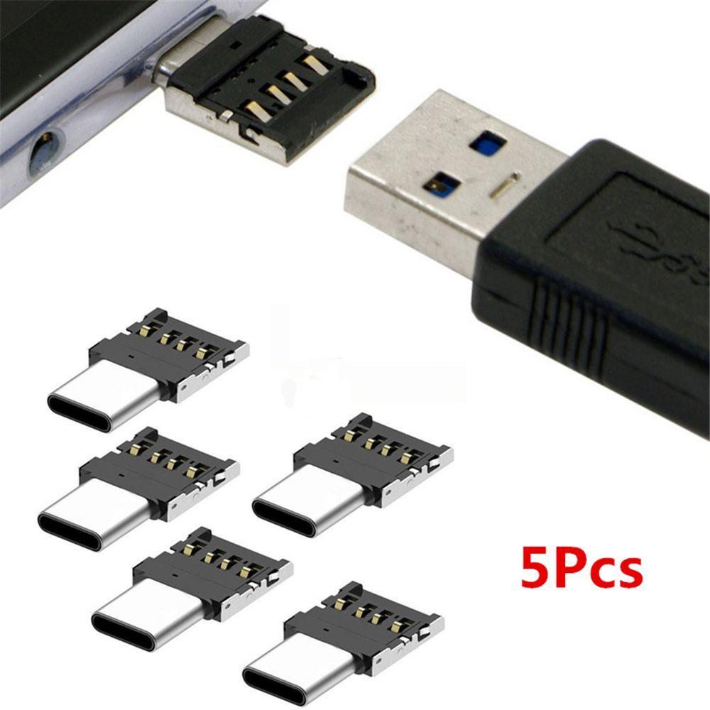 

Phone Tablet 5Pcs USB Type C Mini Type-C To USB OTG Converter Adaptors Electrical Plugs Connector