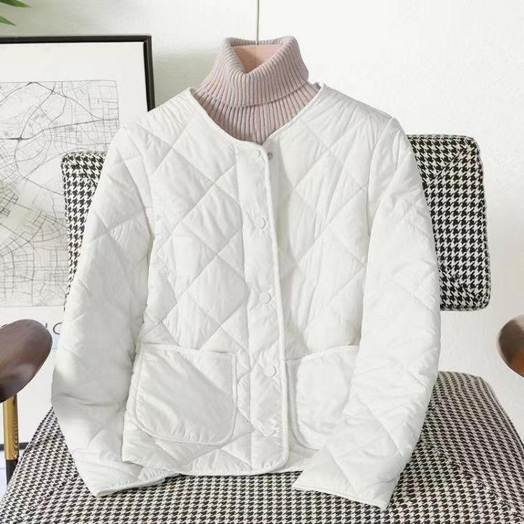 Women's Korean Fashion V-neck Long Sleeve Solid Parkas Warm Button Tops Autumn Winter New Trend All-match Simplicity