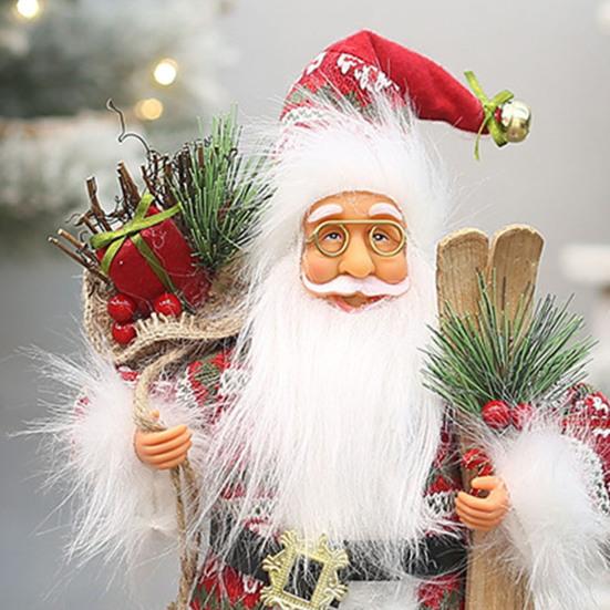 Santa Christmas Decoration 12-Inch Handcrafted Festive Figurine for Tree Mantel Classic Holiday Collectible Gifts Xmas Holiday Tabletop Decor