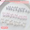 20Pcs For Creative Nail Design Checkered Plaid Resin Bows Nail Charms Ties Nail Art DIY Decorations