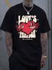 Cartoon Heart Graphic Printed Short-sleeved Luxury Cotton T-shirt Summer Unisex Men Women Casual Loose Fashion Trendy Clothing