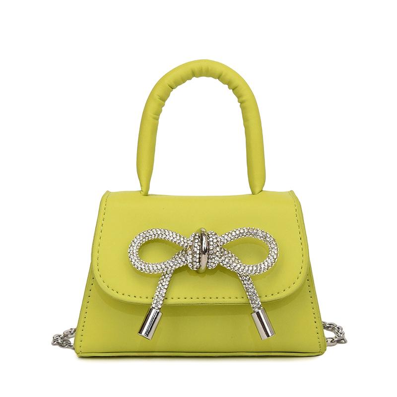 Bow Design Solid Color Mini Shoulder Bag Pu Leather Flap Crossbody Bags For Women 2024  Female Chain Purse And Handbags
