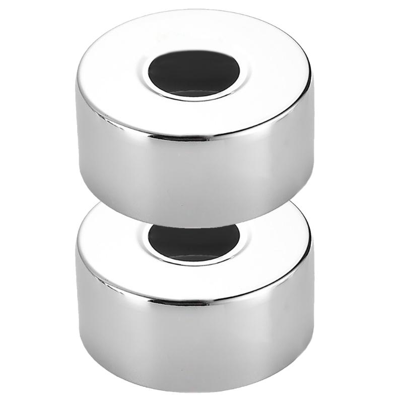 2Pcs Round Shower Faucet Cover Stainless Steel Faucet Decorative Cover Shower Raised Pipe Cover Easy to Install