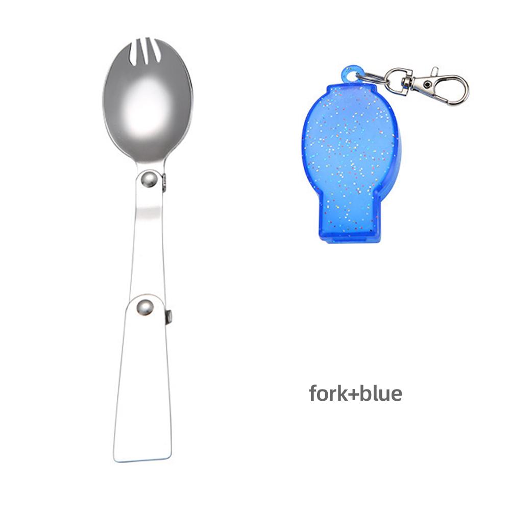 304 Stainless Steel Solding spoon Creative Tableware Outdoor Portable Three-Fold Spoon Fork Travel Folding Spoon Storage Box