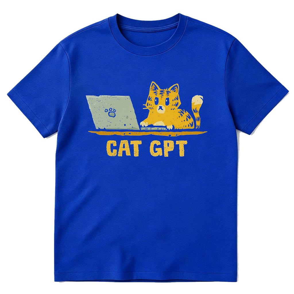 Funny Cat GPT Graphic Tshirt Unisex Women Clothing Fashion Vintage Tshirts Summer Cotton Casual Oversized Short Sleeve T Shirts