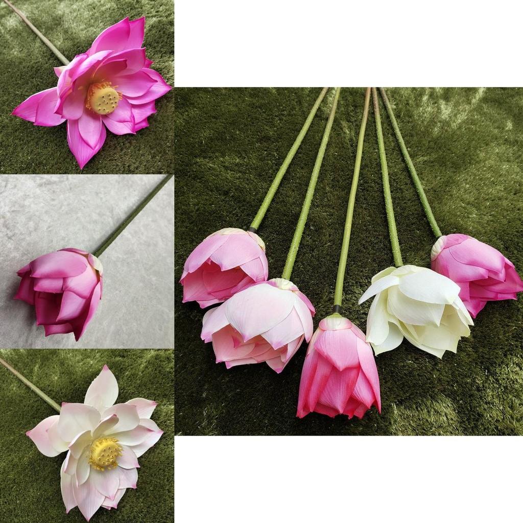 Realistický lotosový květ Hedvábný umělecký kousek pro interiérový design a fotografické rekvizity