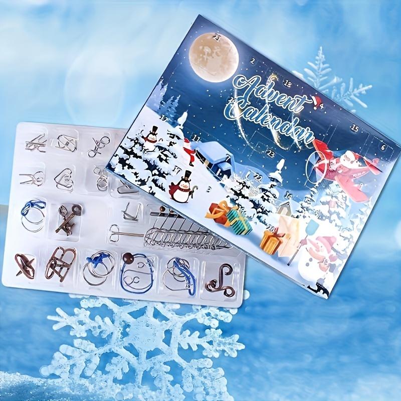 2026 Advent Calendar Puzzle Toy Stainless Steel Logic Game with Christmas Tree Theme Handheld Brain Teasers for Boys Girls Teens