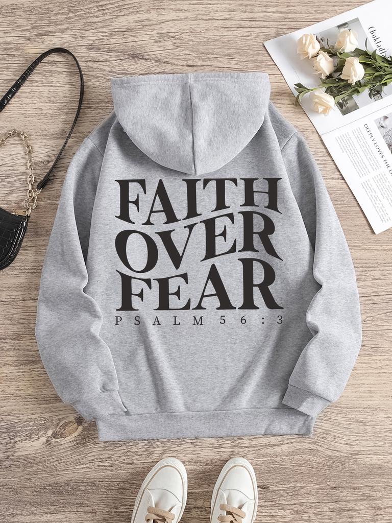 Faith Over Fear Christian Hoodie Christian Hoodie Jesus Hoodie Fashion Hoodie Bible Verse Men and Women Can Be Aesthetic 2024