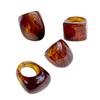 Vintage Geometric Resin Ring Lightweight Design Amber Tone Jewelry Gift Comfort Fit Retro Resin Accessory For Women Men