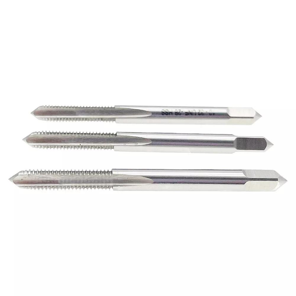 ~3ks Sada závitníků 10x32 Závitník 10x32 Hrubý Závitník 10-32 Rychlořezná ocel Nástroj Pro obrábění průchozích děr