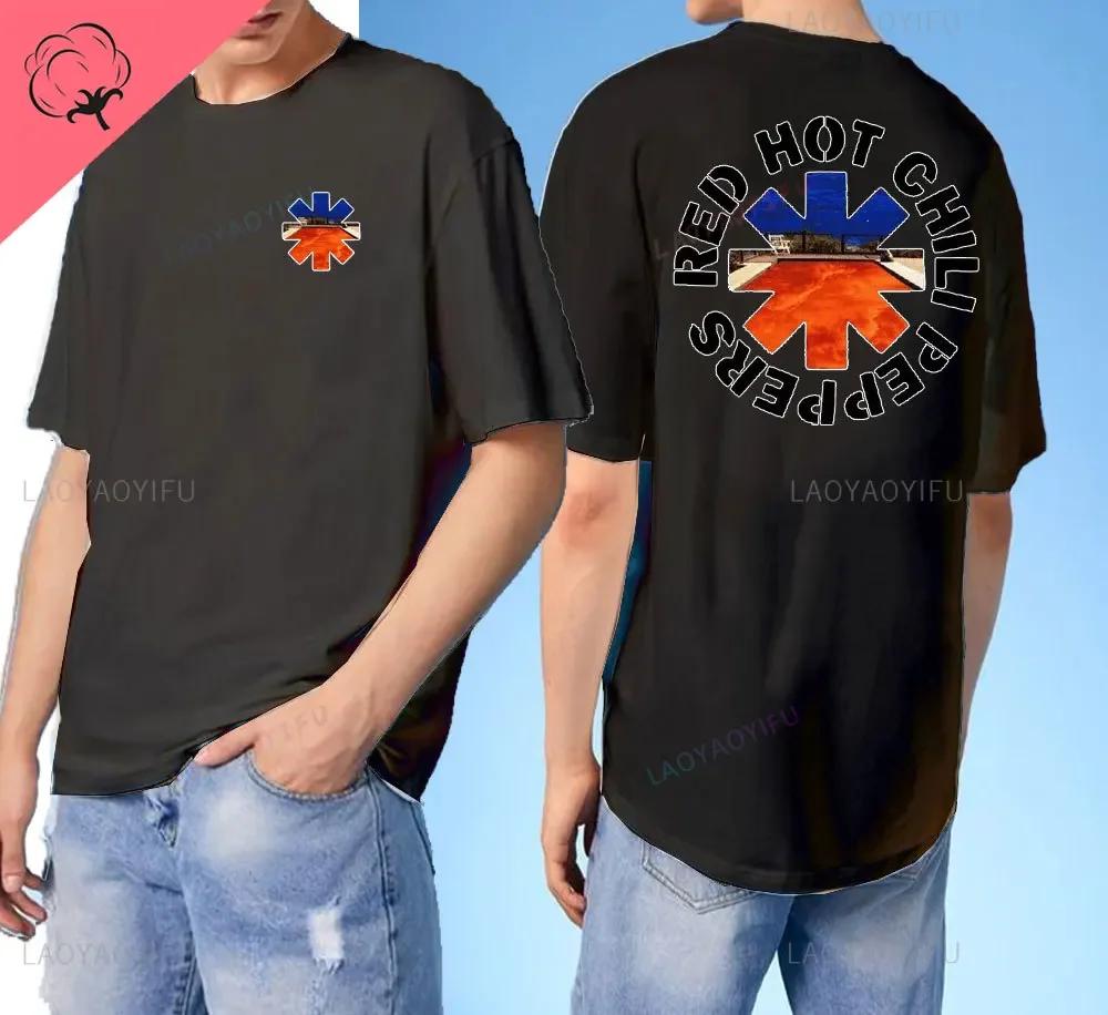 ZheXiong TEE 2024 Nieuwe Aankomst Red Hot Chili Heren T-shirt Peppers Heren Dubbelzijdig Bedrukte T-shirts Hoge Kwaliteit Korte Mouw Tee Harajuku Tops M