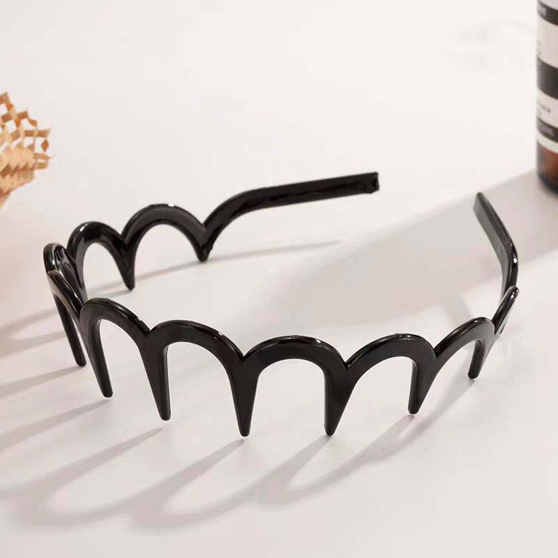 Korean Brown Resin Wave Toothed Headband For Women Girls Hair Comb Zigzag Band Notched Headband Hair Accessories