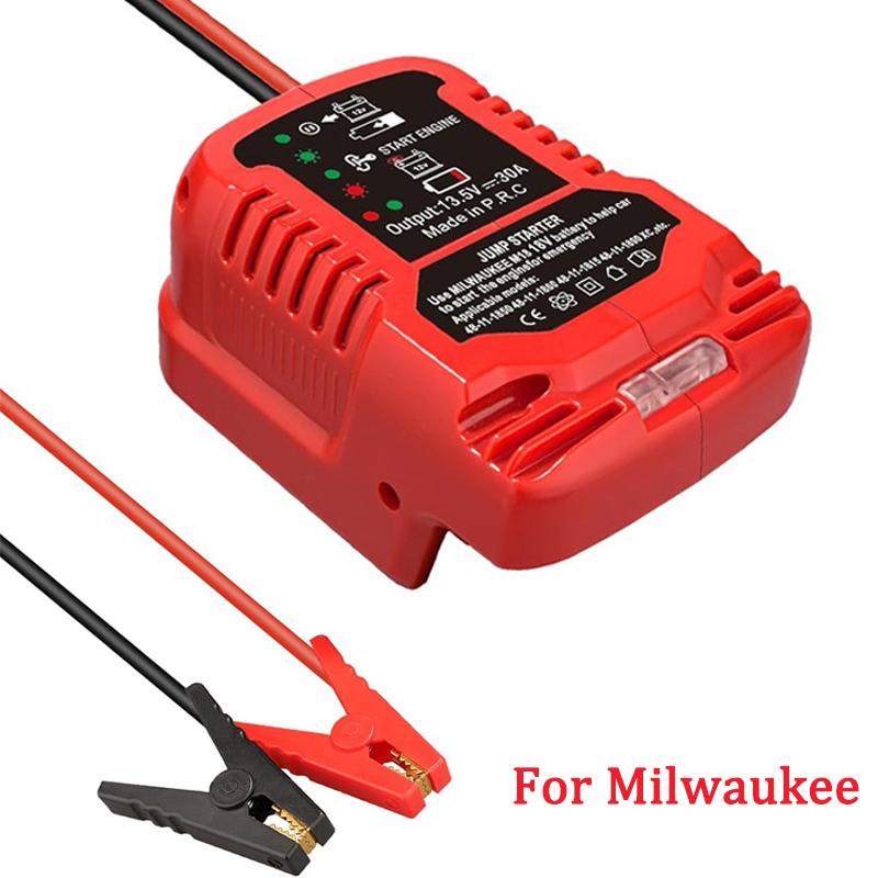 Car Jump Starters Adapter for Milwaukee 18V Battery 11 Gauge Car Battery Jump Starter Automotive Booster Cables