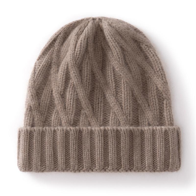 Cashmere Autumn and Winter New Unisex Cable Thick Casual Warm Ear Protection Coldproof Knitted Hat