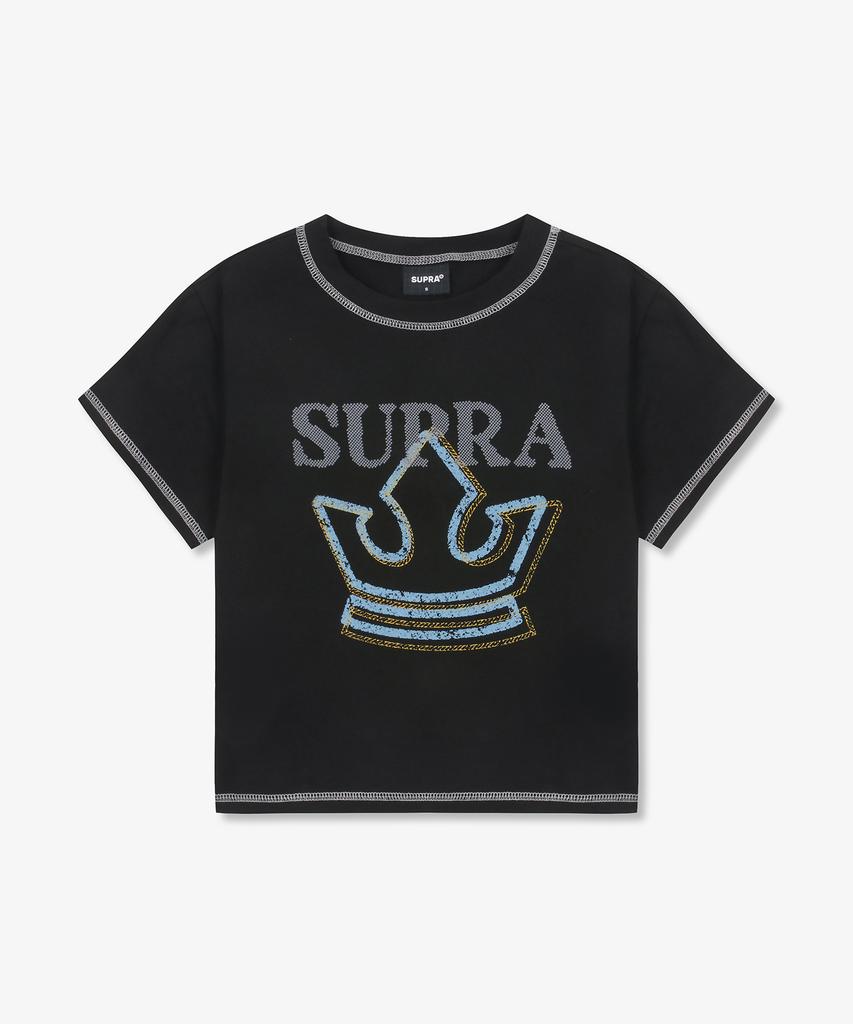 SUPRA Women'S Crown Logo Point Crop Top (Blakc)