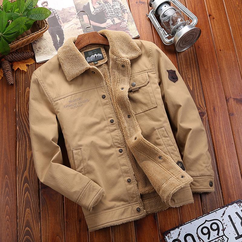 Middle-aged Jacket Men s Winter Wear Fleece Thickened Casual Warm Men s Wear Men s Winter Father Autumn and Winter Coat Men s M