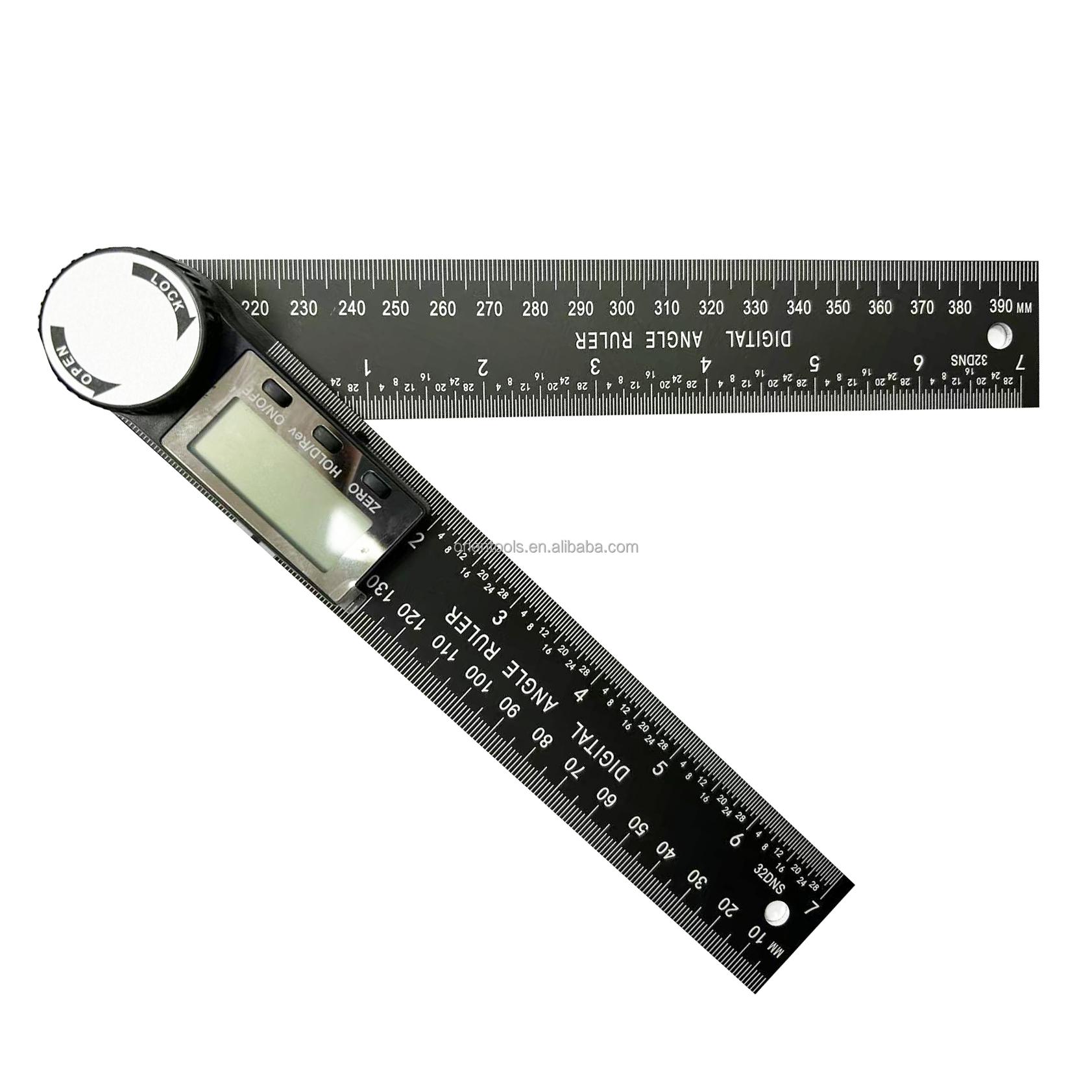 200 mm 8 Black Aluminum Digital Angle Protractor Level 2m