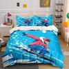 Snowboarding Adventure Poster Set Bedding Set With 1 Duvet Cover 2 Pillowcases Single Double King Queen, Gift