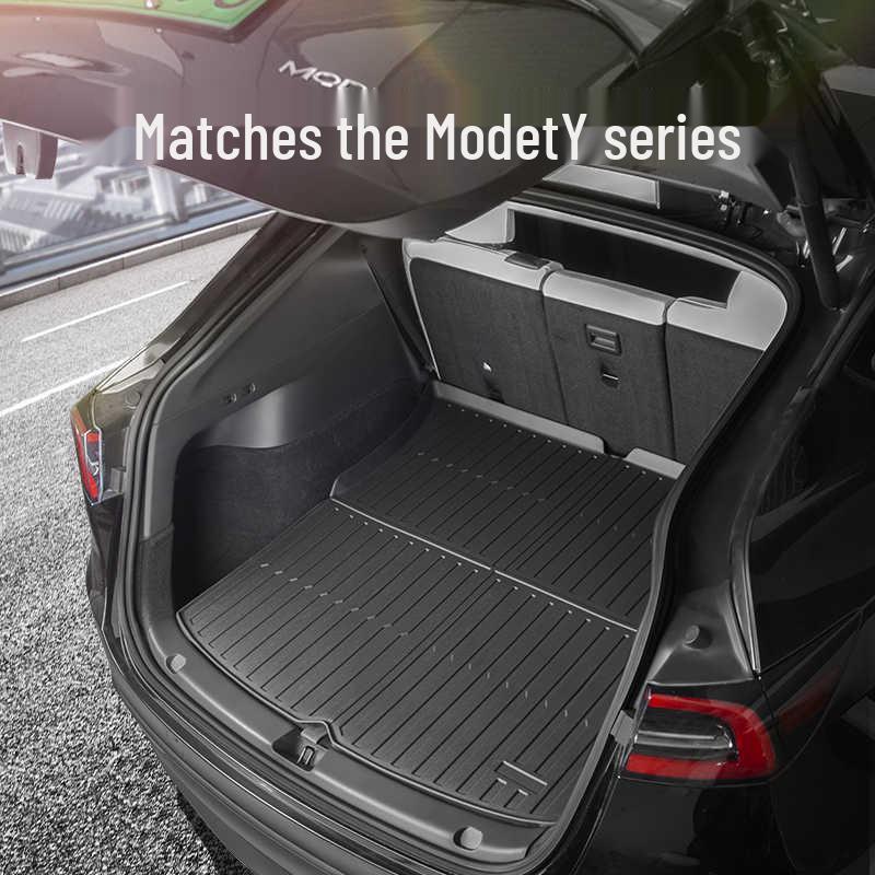 Eco-Friendly TPE Cargo Mats for Tesla Model 3/Y Refresh: All-Weather Front and Rear Coverage