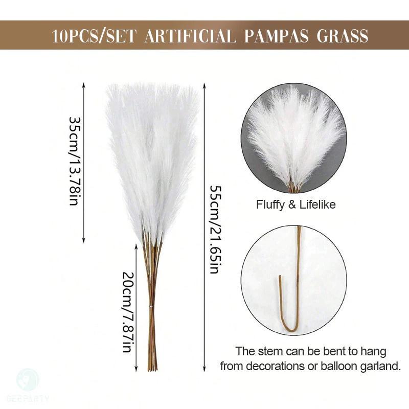 10 Units/Lot 55cm Cute Decoration Fake Flower Reed Plant Simulated Artificial Christmas Wedding Party Fluffy Reed Grass