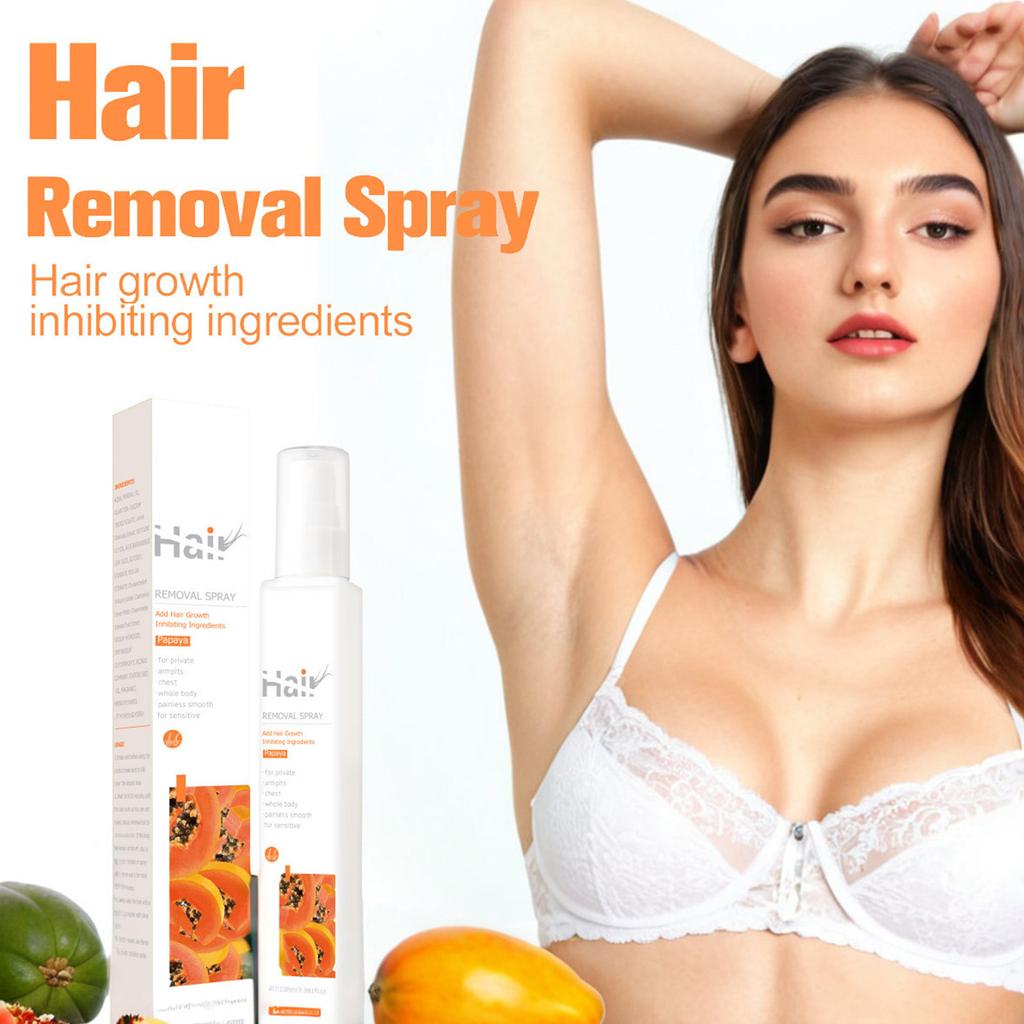 150ml Women's/Men's Hair Removal Spray Gentle And Non-irritating Hair Removal For Face And Private Parts Body (Papaya)100ml