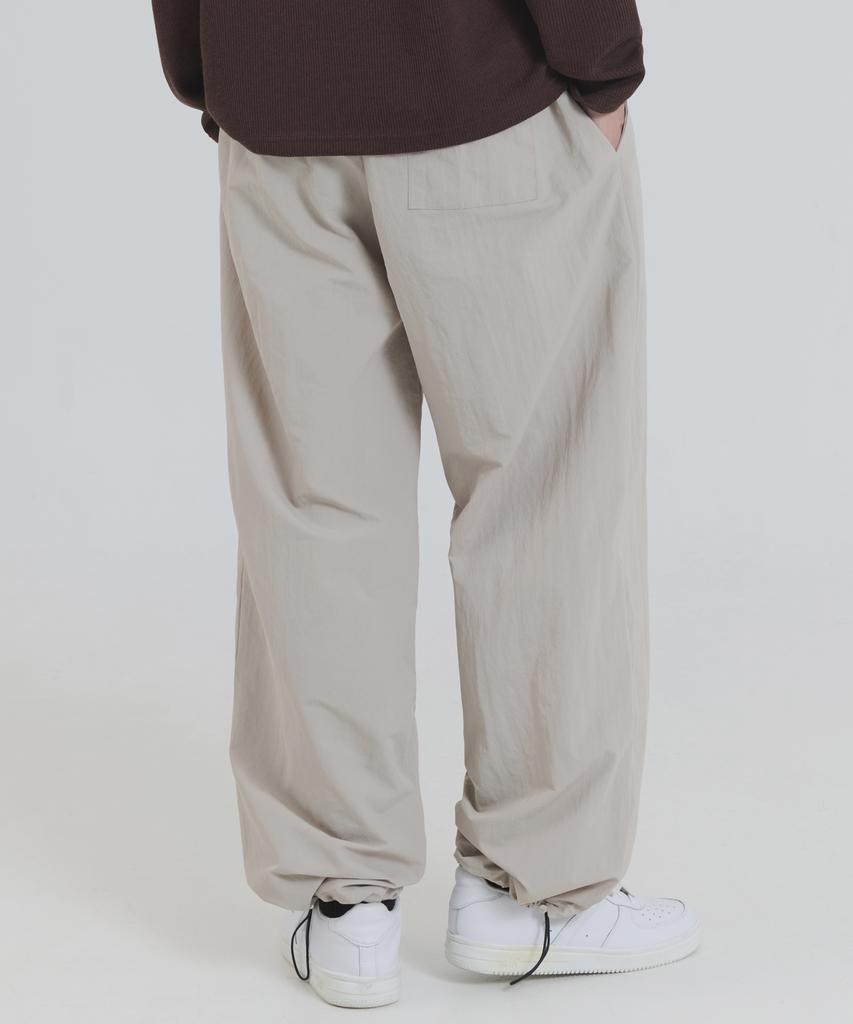 PIANER Nylon One-Pleat String Pants (Light Beige)