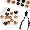 Resin Flocking Beads Cute Cat Head Beads for DIY Bracelet Earring Jewelry Making Accessories