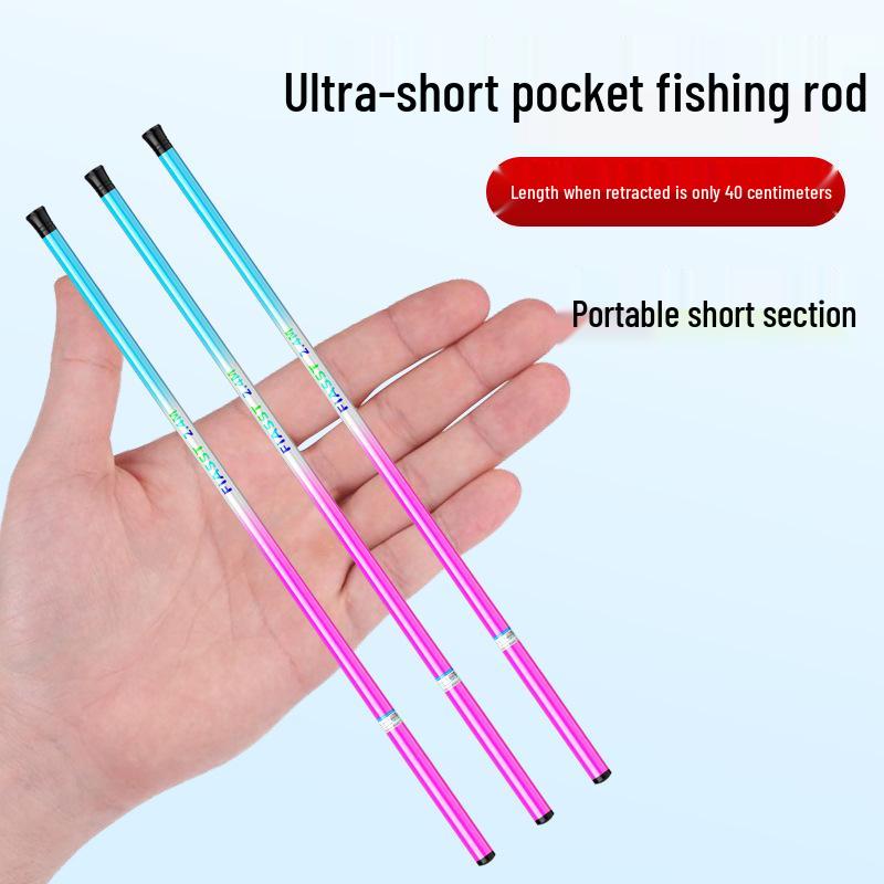 Children's Ultra-Short Mini Fishing Rod Set for Stream and Shrimp Fishing