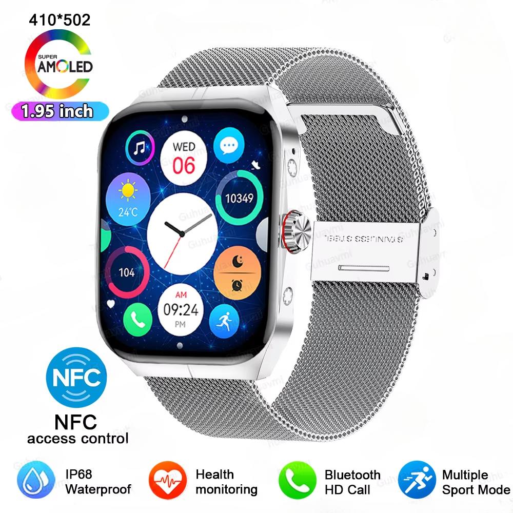 2025 Nové NFC Chytré hodinky AMOLED Displej Vždy zobrazují čas Bluetooth volání Série 9 Hodiny Vlastní ciferník Muži Sport Zdraví Ženy Chytré hodinky