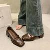 2024 New Versatile Brand High Heels for Women Sexy Square Toe Shallow Mouth Fashion Retro Solid Color Buckle High Heels