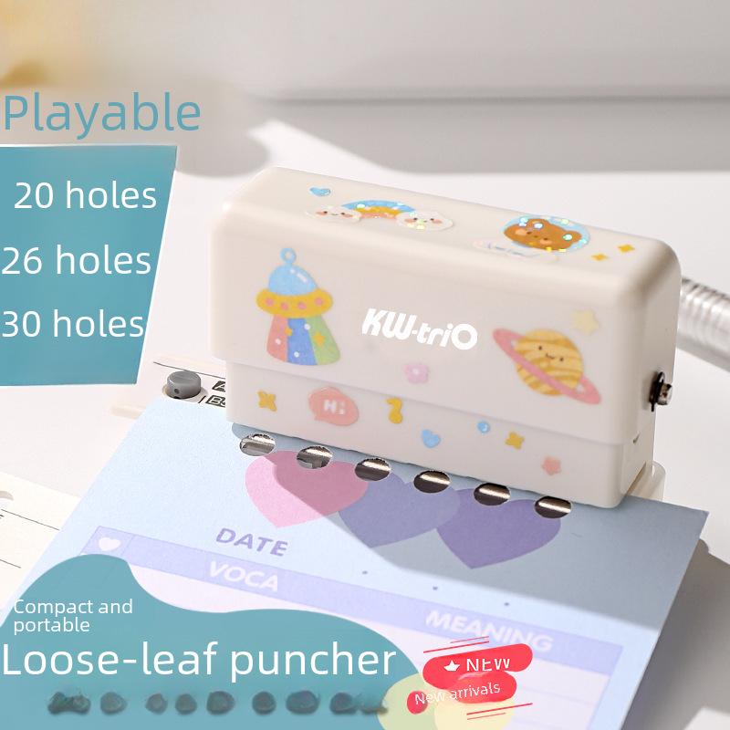 Kede You Six-Hole Portable Mini Puncher - Cute Manual Multi-Hole Student Stationery.