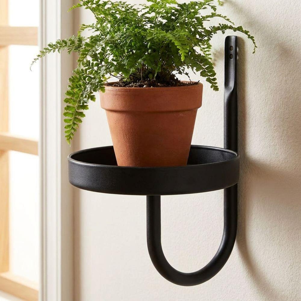 Vintage Style Wall Mounted Bird Feeder Rust-Proof Green Plant Shelf Flower Basket Holder Patio
