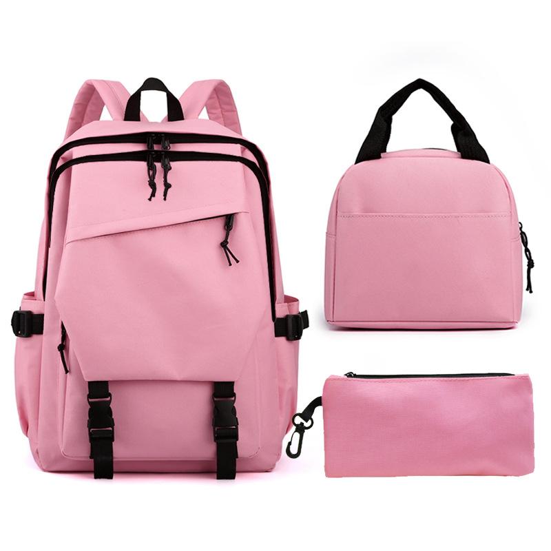 Primary And Secondary School Students Oxford Cloth School Bag Set Backpack + Lunch Bag + Pencil Case