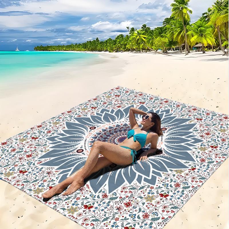 1pc Beach Blanket Waterproof Sandproof Oversized Large Beach Mat Quick Drying&Compact&Lightweight Picnic Mat Vacation Essentials