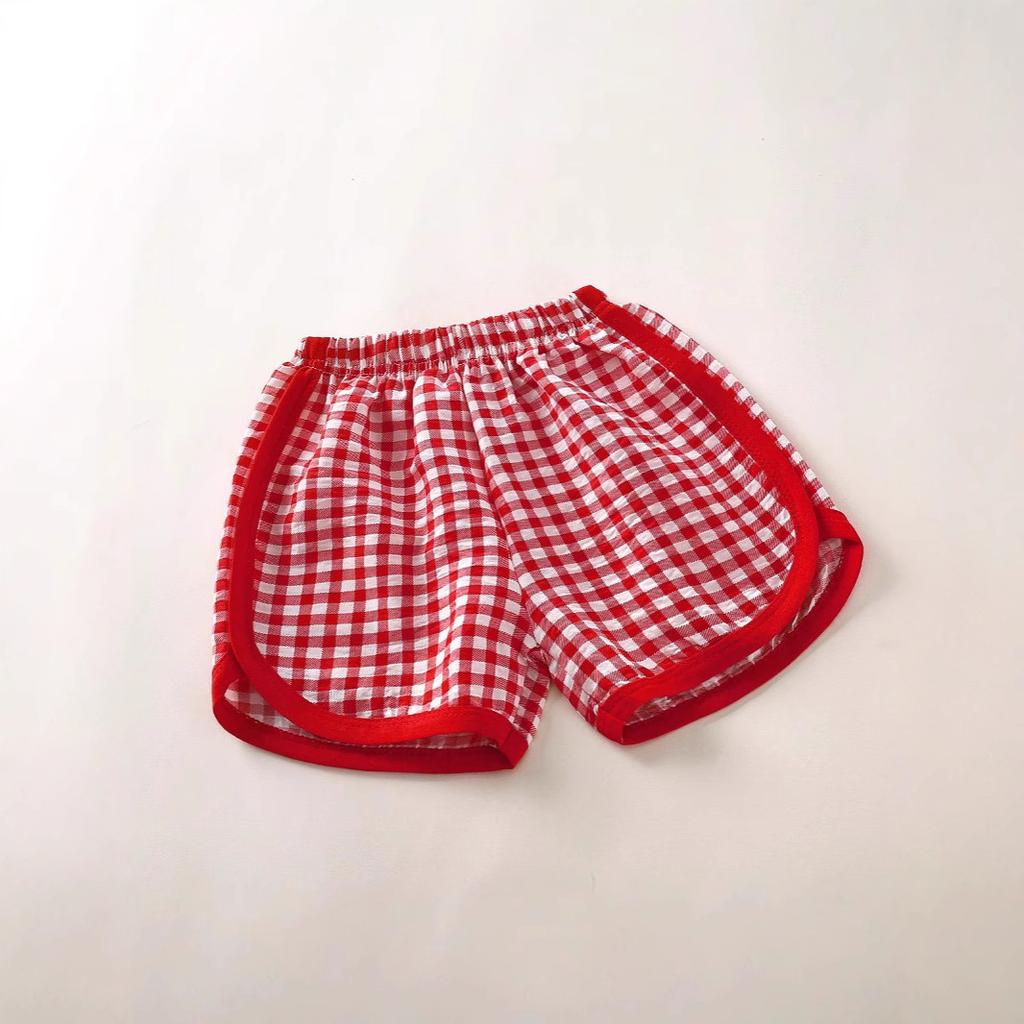 Children's Summer Shorts Thin Checkered Shorts Casual Pants Loose Shorts for Boys and Girls