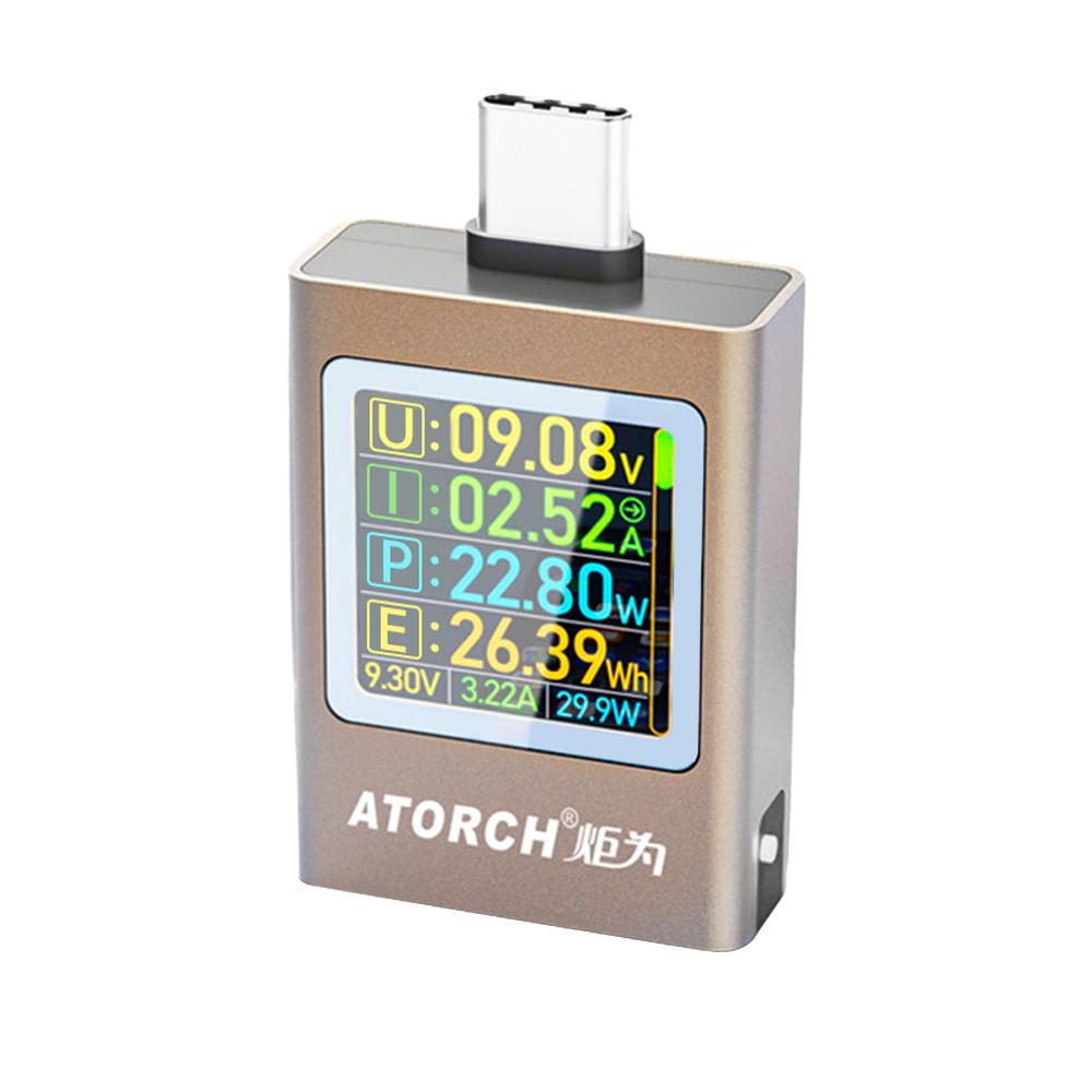 

AT085 DC 4.5-50V 0-12A 600W PD3.1 Цифровий дисплей Напруга Амперметр Power Bank Meter Type-c Тестер мобільного телефону TFT G-сенсор Тестер