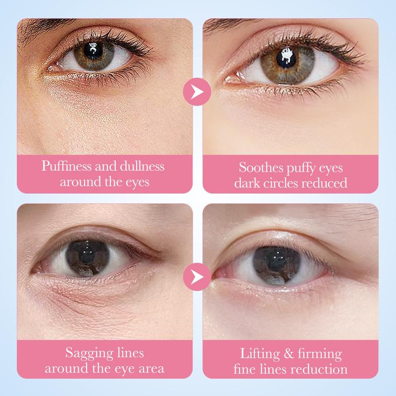 Sadoer 60pcs Sakura Collagen Eye Mask Anti Dark Circles Eyes Bags Removal Moisturizing Firming Eye Patches Skin Care for Eyes